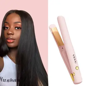 Portable wireless hair straightener with mini USB charging ceramic coating design, no damage styling, suitable for curling and straightening, suitable for family travel and gift giving, birthday gifts, Valentine's Day gifts