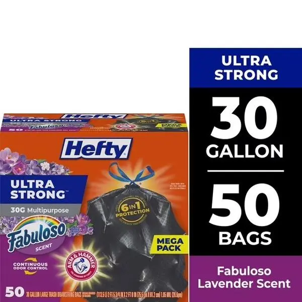 Ultra Strong 30 Gallon Trash Bags, Black Large Trash Bags, White Pine Breeze Scent, 50 Bags Ultra Strong 30 Gallon Trash Bags, Black Large Trash Bags, White Pine Breeze Scent, 50 Bags