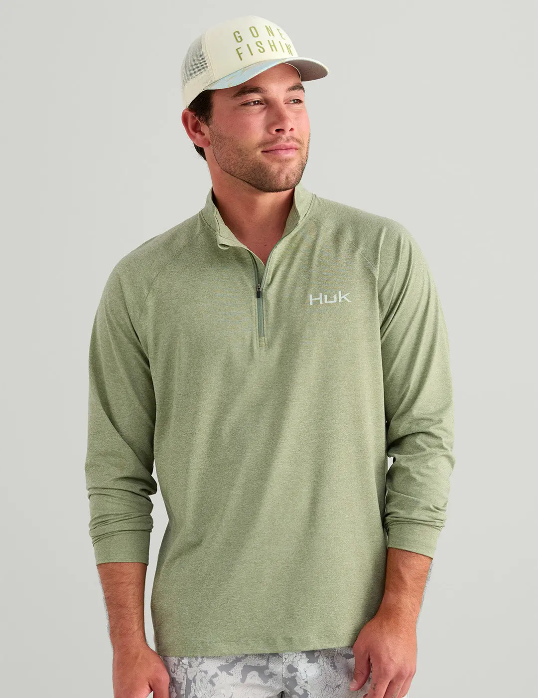 HUK Airweight Heather 1/4 Zip