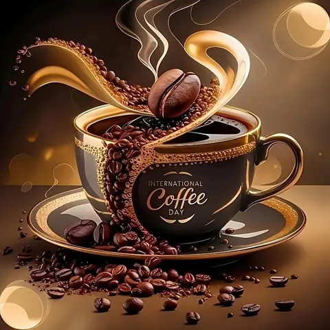 Coffee Themed 5D DIY Diamond Arts Colorful Painting Kit without Frame, DIY Decorative Art Picture for Beginner, Wall Art Decor for Home Living Room Bedroom, Handicraft