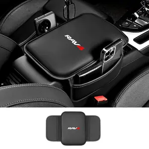 PU Leather Car Armrest Box Pad Auto Armrest Mat for Toyota GR RAV4 Crown Hilux Fortuner Corolla SE 2023 Camry Yaris Land Cruiser Prado Venza Interior Accessories