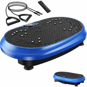Vibration Plate Exercise Machine, Full Body Shaker Workout Equipment, Bluetooth Power Shaping Vibrate Plate, Board Sport for Home Exercise Gym, Blue