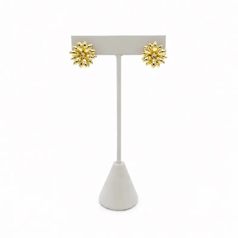 E53 Flower Earrings- Gold Plated 14k