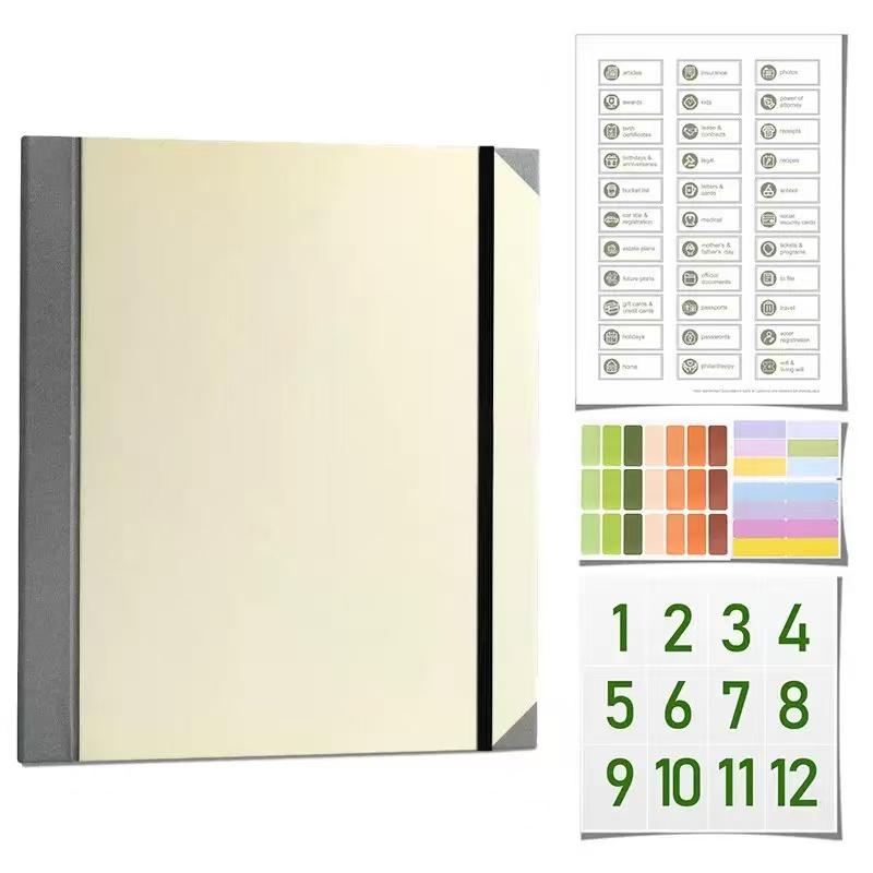 Important Document Organizer Personal Binder Organizer with Labels Accordion File Stylish Binder for Storing Important Papers, Certificates, Passports, Photos, and Letters organizador de documentos