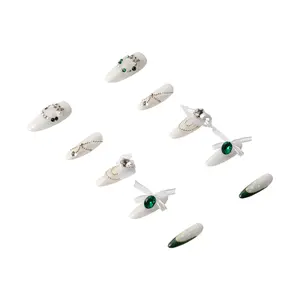 3H Luxury Handmade Press-on Nails - Emerald Noir