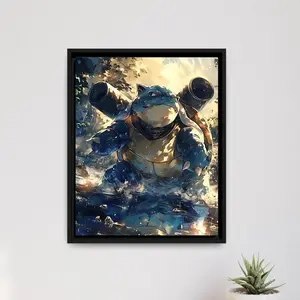 Blastoise Poster, Japanese Style Legendary Inspired Art, Unframed Wall Art, Bedroom Decor, Home Decor