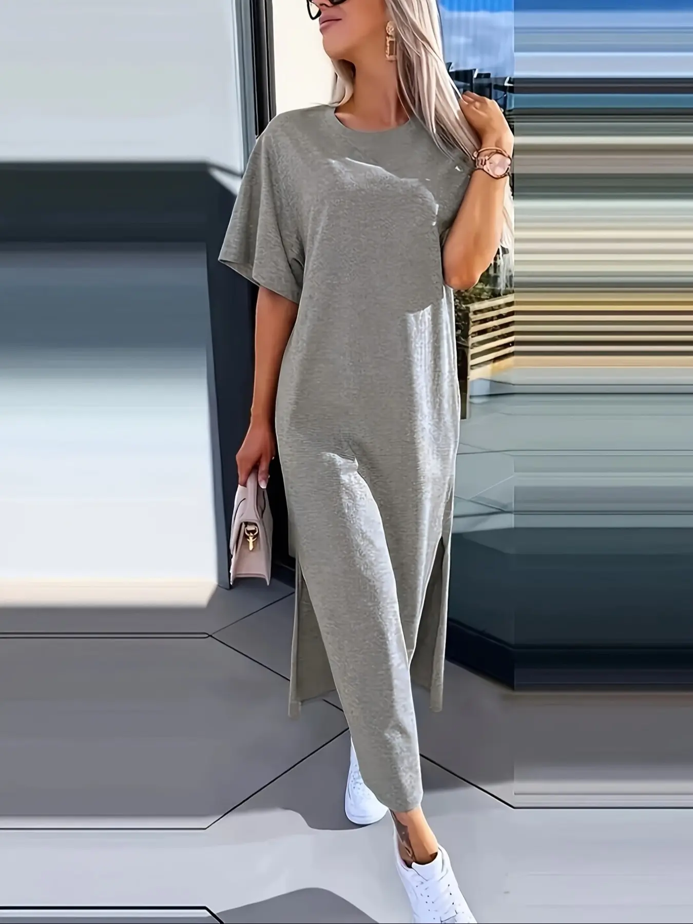 Women's Plain Dress Spring Summer Casual Fashion, Comfortable & Stylish Daily Wear, Perfect for Everyday