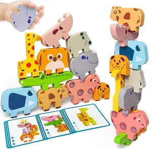 Montessori & Educational Toddler Toys Wooden Stacking & Sorting Blocks for 1‑3 Year Old Best Gift for Boys & Girls Age 1‑3