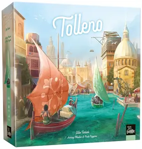 Tolleno Board Game - Expand City by Adding Tiles & Place Floor Tokens for Majority Control - Includes Boat for Blocking Opponents & Contract Tiles for Scoring Opportunities