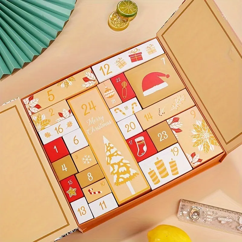 Christmas Gift Box, Christmas Gifts Ideas, Advent Calendar, Christmas Countdown Calendar 24Day Surprise Gift Box Christmas Treasure Box Empty Box