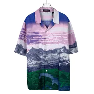 CALUXA- Louis Vuitton Multicolor Landscape Print Cotton Shirt Size 46