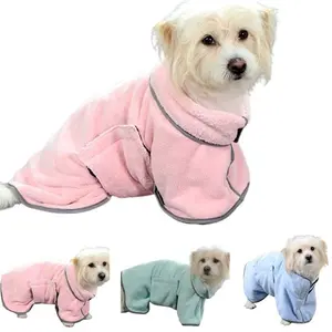 PetFusion Quick-Drying Microfiber Pet Absorbent Towel Dog Bathrobe - Soft & Durable Fabric for Dogs & Cats - Machine Washable - Available in XS S M Sizes