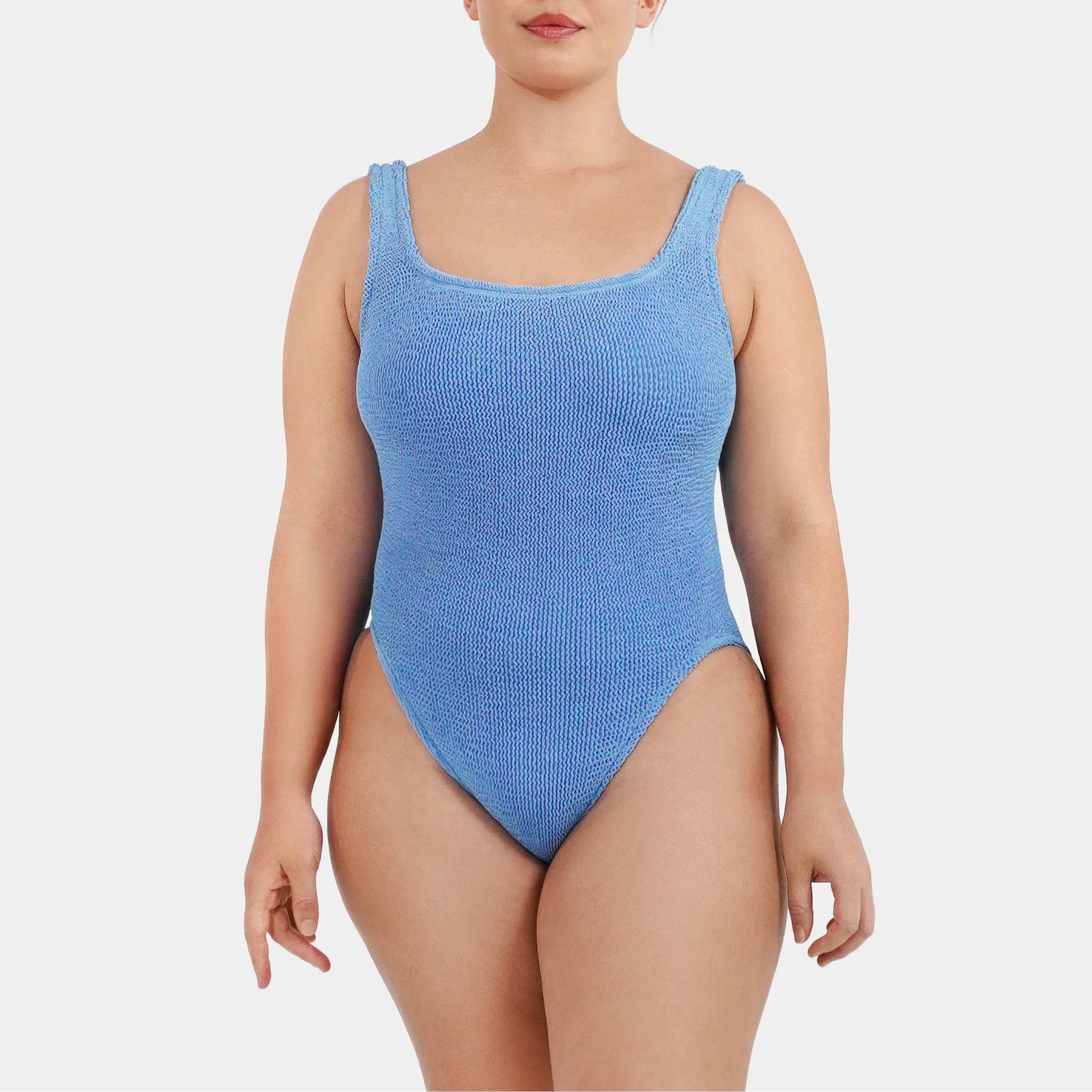 One Size Crinkle Swimsuit, Maternity & Postpartum - Cornflower Blue