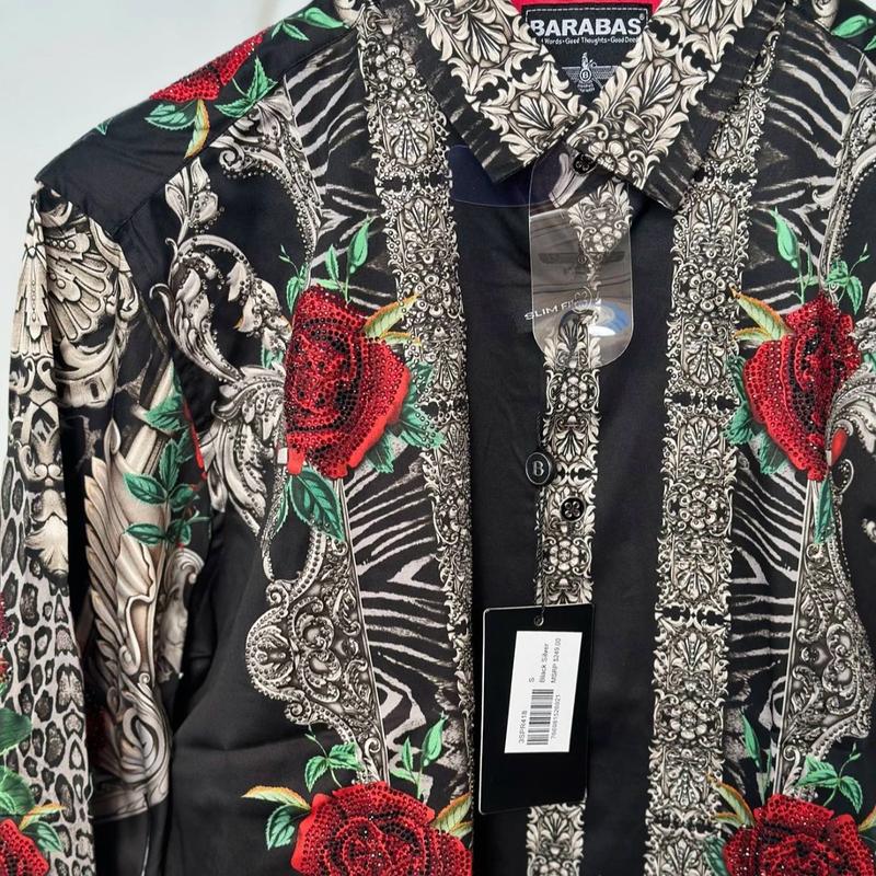 BARABAS Belica Rose Luxury Western Dress Shirt for Women - Snack