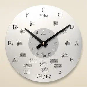 Metal Round Music Wall Clock