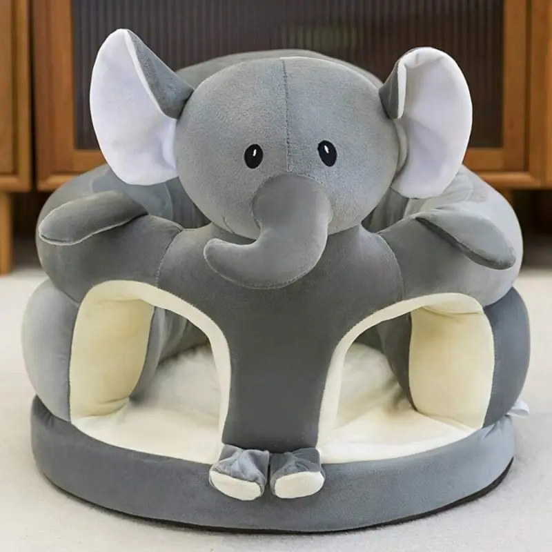 Toddler Seat 1-Piece Learn To Sit Up Sofa Chair - Cartoon Animal Plush Thick Design, Child-Friendly Baby Chairs for Christmas Living Room, Bedroom Soft Seating
