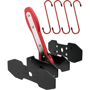 Brake Caliper Compression Tool with Extra 2PCS Large Plates 1.57"-2.95" for Disc Brake Pad Spreader,Caliper Piston Compressor Tool with 4 Brake Caliper Hanger Hooks,Car Brake Repair Tool Red