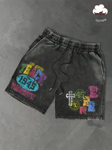 Men's Vintage Graphic Print Boxer Briefs, Casual Comfy Breathable Shorts for Daily Wear, Men's Street Style Underwear for Summer, Cotton, Soft Stylish Brief