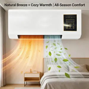 Dual Mode Wall Mounted Fan 1400W Gentle Natural Wind Fast Heating Air Circulator Quiet Cooling Heating Fan For Home Bedroom Office