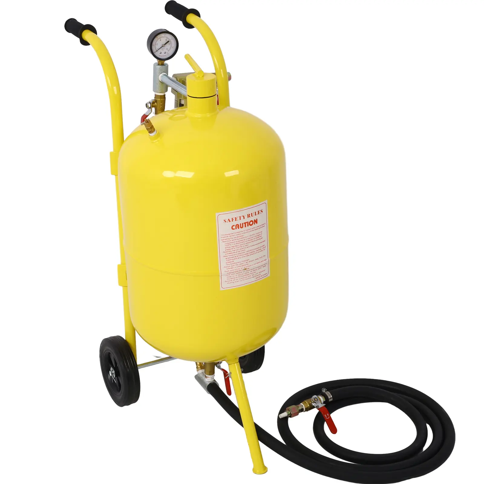 DONEXT 10Gal Steel Pot Sandblaster Kit - 125 PSI Heavy-Duty Portable Yellow Power Tool with Abrasive Hose & Accessories for Large Surfaces, High Sandblasting Density Applications