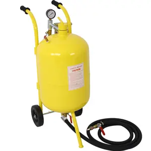 Donext 10Gal Pot Sandblaster 125 Psi Pressure Kit for Paint Stain Rust Removal & Surface Treatment Heavy Duty Yellow Portable with Hose & Accessories