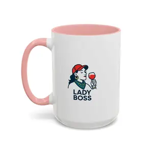Lady Boss Accent Coffee Mug, Motivational Drinkware, Unique Gift for Her, Office Decor, Empowering Coffee Cup, Inspirational Mug