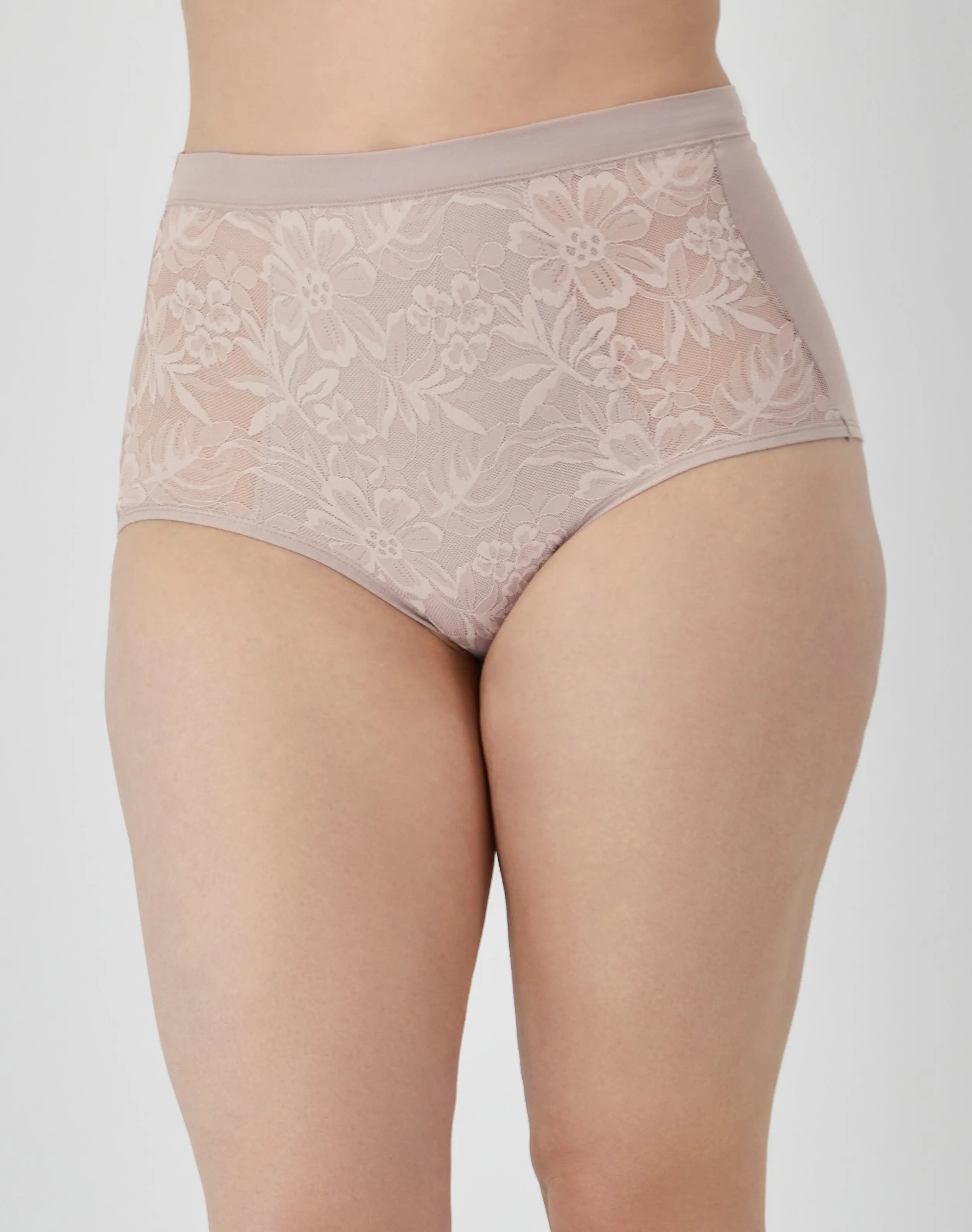 Bali Breathe Cotton Modal Lace High Rise Brief 3-pack Women's Underwear Multi Pack Comfortable Fit Soft Stretch Fabric Breathable Dfclb3 Womenswear Day Feminine Panties
