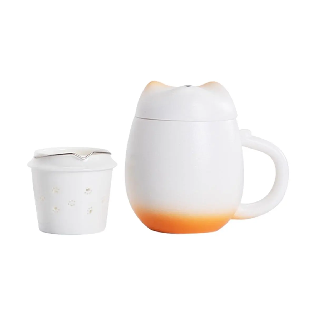 MR NANSHAN Ceramic Tea Mug with Infuser - "Chai Yuan Gun Gun" Design, Detachable Filter for Loose Leaf Tea & Coffee, 12oz