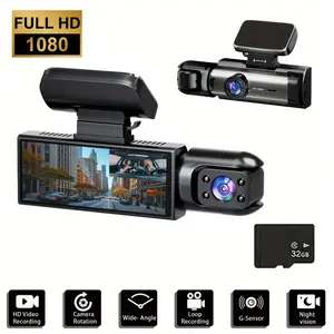 Car Dashboard Camera Recorder, Automotive Video Recorder, 32GB Memory, Ultra-Wide Angle 1080P HD Smart Cam, Parking Monitoring & Loop Recording, Night Vision