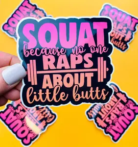 Gym Sticker Funny Workout Sticker for Water Bottle, Gym Motivation Sticker, Weightlifting Sticker, Squats Sticker, Big Butts Sticker