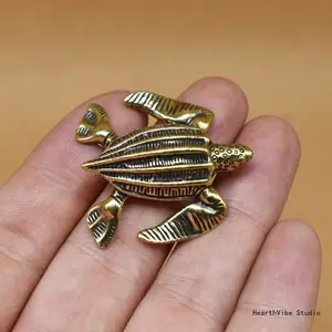 Small Brass Turtle/Tortoise Figurine – Home Decor, Tea Pet Ornament, Craftwork, and Copper Art Piece