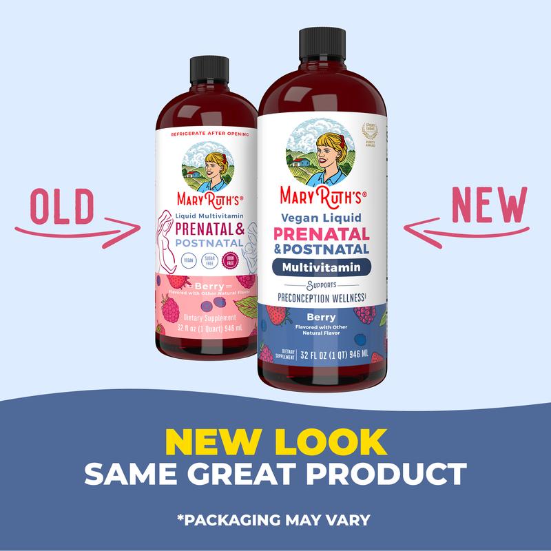 MaryRuth’s Prenatal & Postnatal Liquid Multivitamin - Sugar Free - Vegan - Non-GMO - 32oz