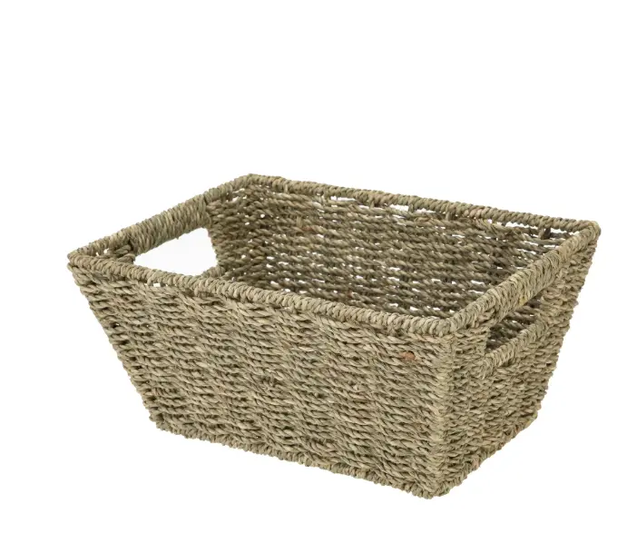 Rectangular Natural Handwoven Seagrass Basket Rectangular Natural Handwoven Seagrass Basket
