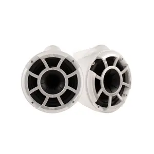 Wet Sounds REV8W-X REV Series 8" White Wake Tower Speakers and ADPMCBracket-11 MasterCraft Adapters
