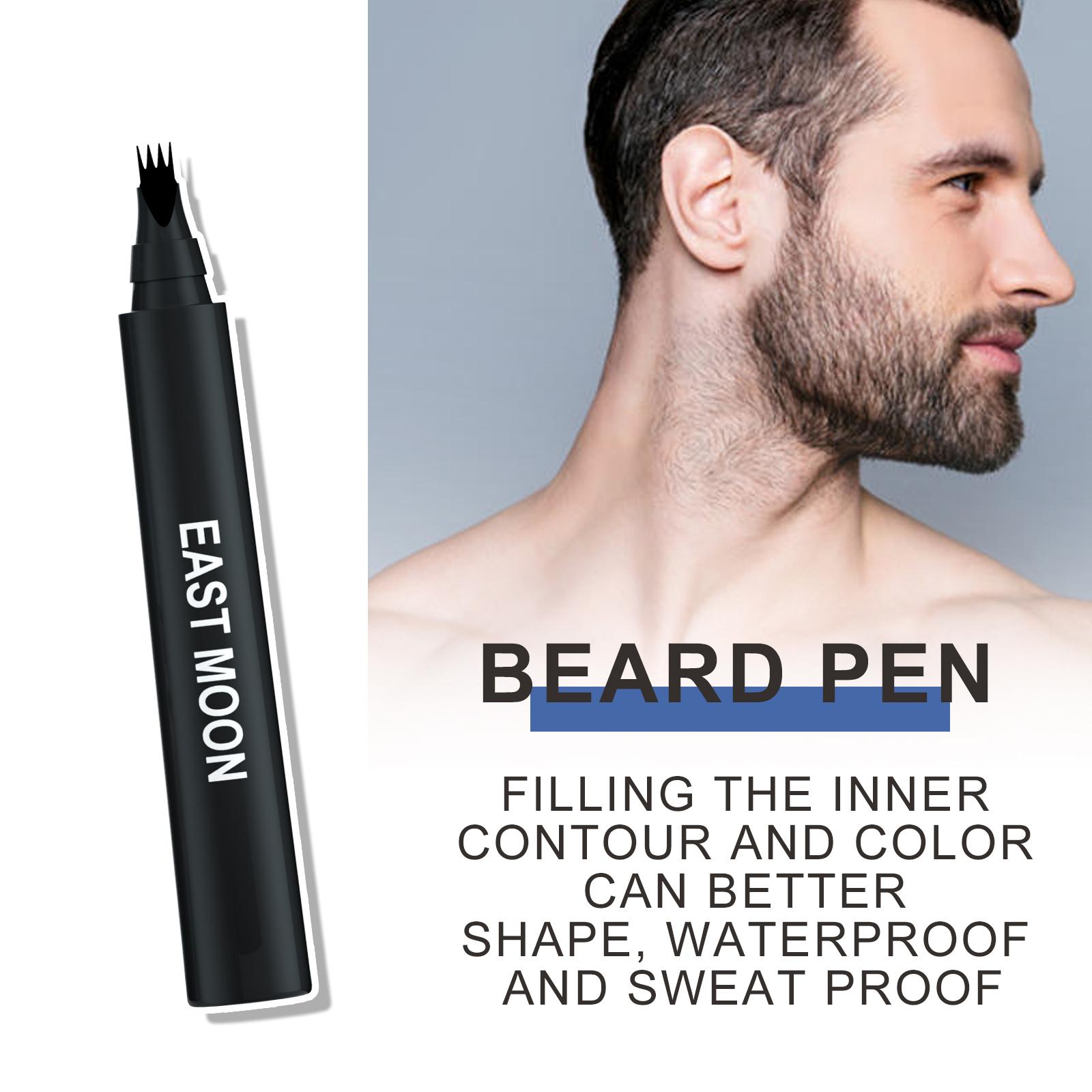3-in-1 Beard Filling Pen Set for Men, Beard Shaping & Filling Tool with Powder Stick, Beard Pen and Brush, Professional Beard Styling Kit
