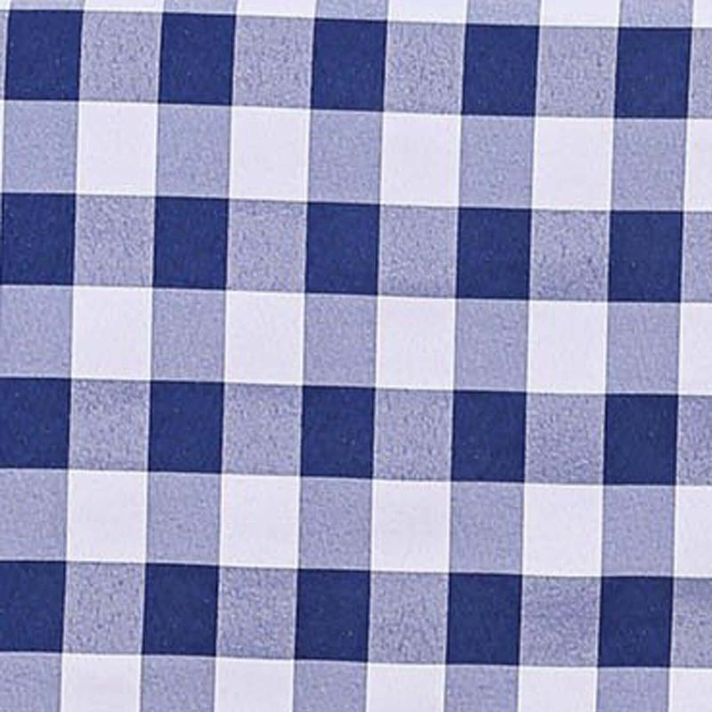 Polyester Square Tablecloth 54"x54" White/Navy Blue Checkered Buffalo Plaid Table Cover