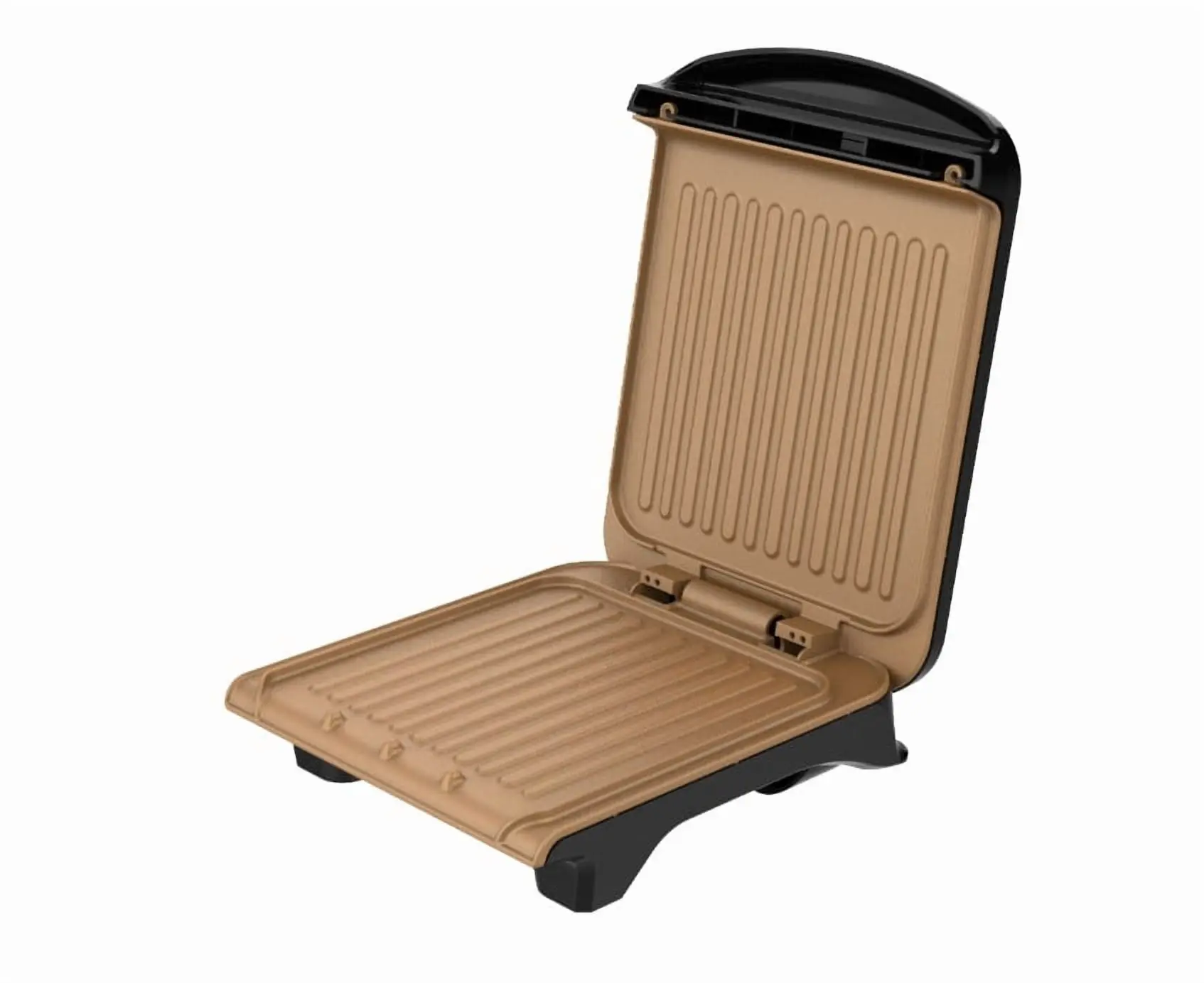 George Foreman 2‑Serving Electric Indoor Grill, Non‑Stick Panini Press, Compact Slim Design, Easy‑Clean Drip Tray, Black