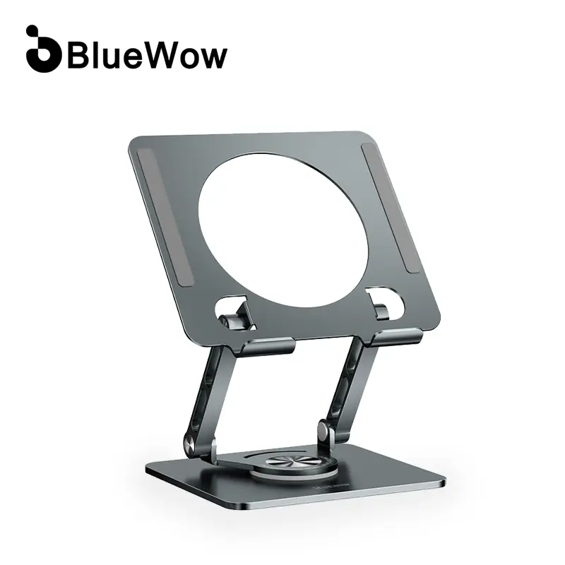 BlueWow Stainless Steel Alloy Tablet Mount Stand Pro - 360° Adjustable Holder Tablet Stands & Bases, Durable Cooling Tech Accessory, Portable 5-13" Mobile Device Holder, Ideal for Gaming, Streaming
