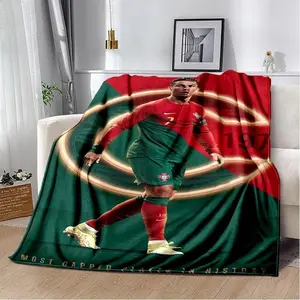 Cristiano Ronaldo Blanket  CR7 Soft Flannel Blanket Football Fans Gifts Suitable For Sofa Beds Living Rooms Suitable For Children And Adults Birthday Gifts Holiday Party Home Decoration Halloween Blanket Christmas Blanket