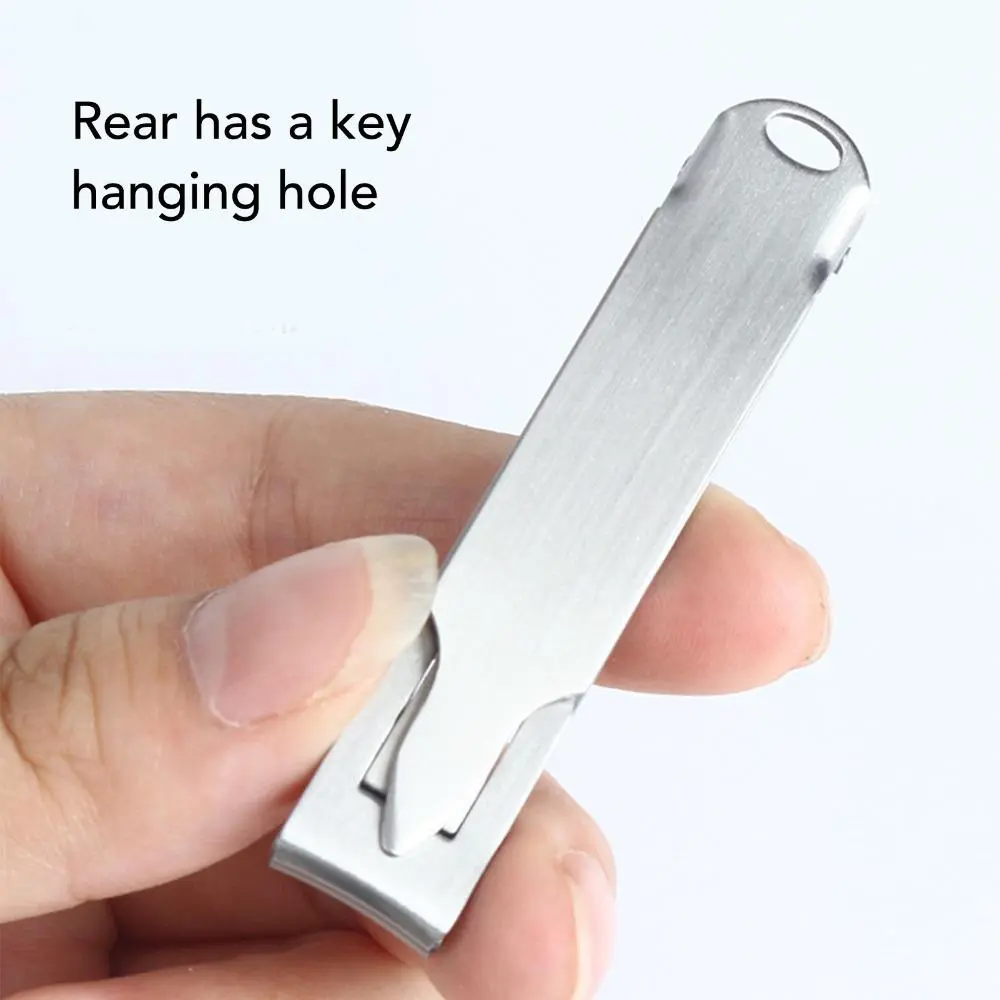 Stainless Steel Folding Nail Clipper Wide Jaw Cutter Curved Trimmer Ultra Thin Nail Clipper Built-in Nail File