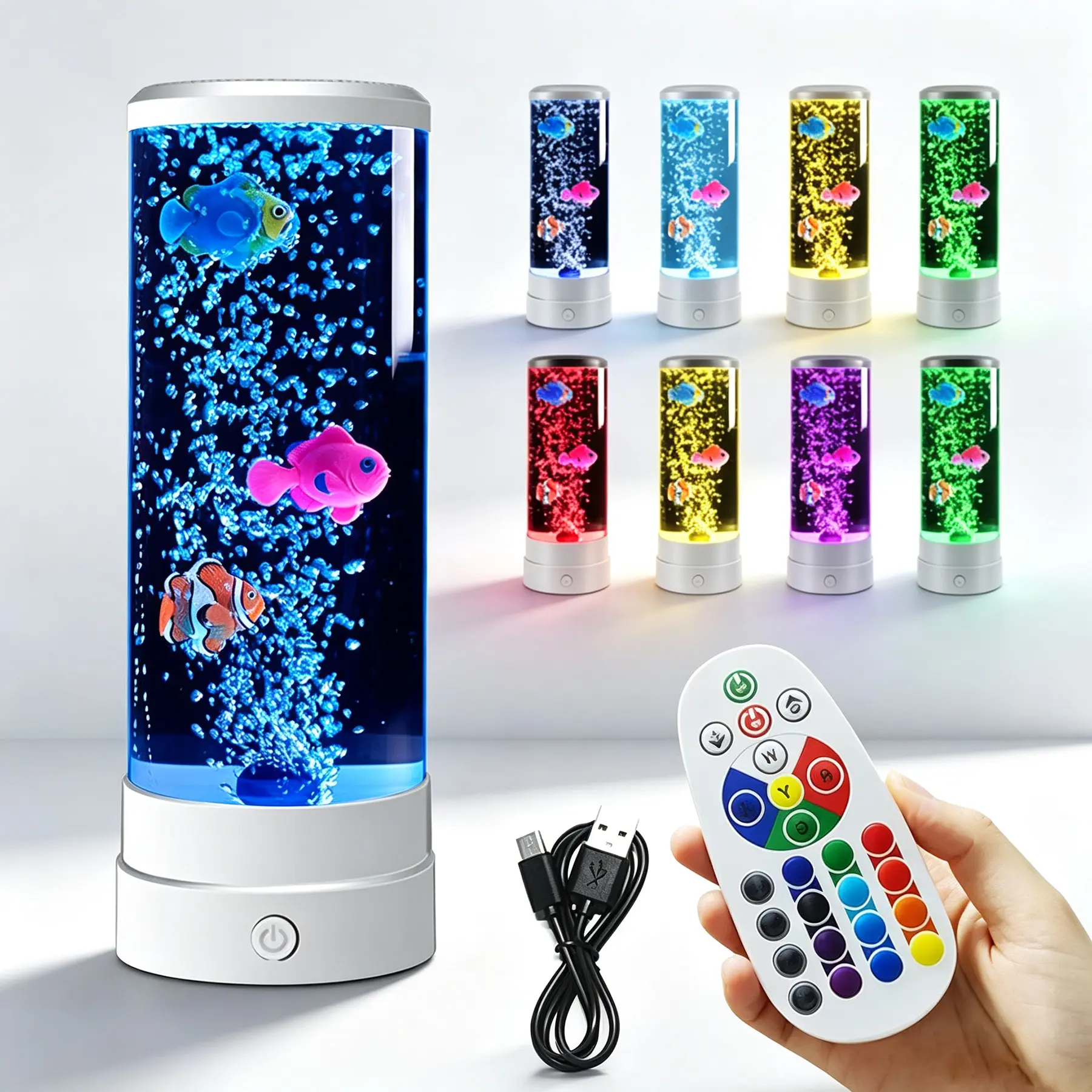 Sensory Fish Lamp with 16 RGB Colors, Silent Operation, Soft Lighting, and Remote Control. A Creative Gift for Children, Classmates, Friends, Lover, and Family