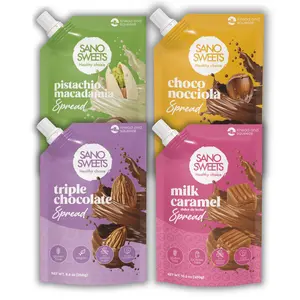 Value Pack Healthy Spreads | Pistachio, Choco Nocciola, Triple Chocolate & Milk Caramel | 4 Pack| No sugar added, Gluten free, Palm oil free Dip Cocoa