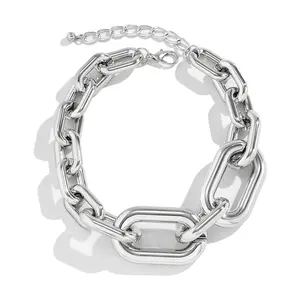 Necklaces For Women, Silver Chain Necklace Chunky,Necklace Link Chain Choker Vintage Heavy Metal Thick Chain
