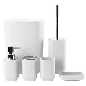 6-Piece Bathroom Accessories Set, Includes Toothbrush Holder, Soap Dish, Liquid Soap Dispenser, Daily Use & Gift Option, Bathroom Organizing Accessories