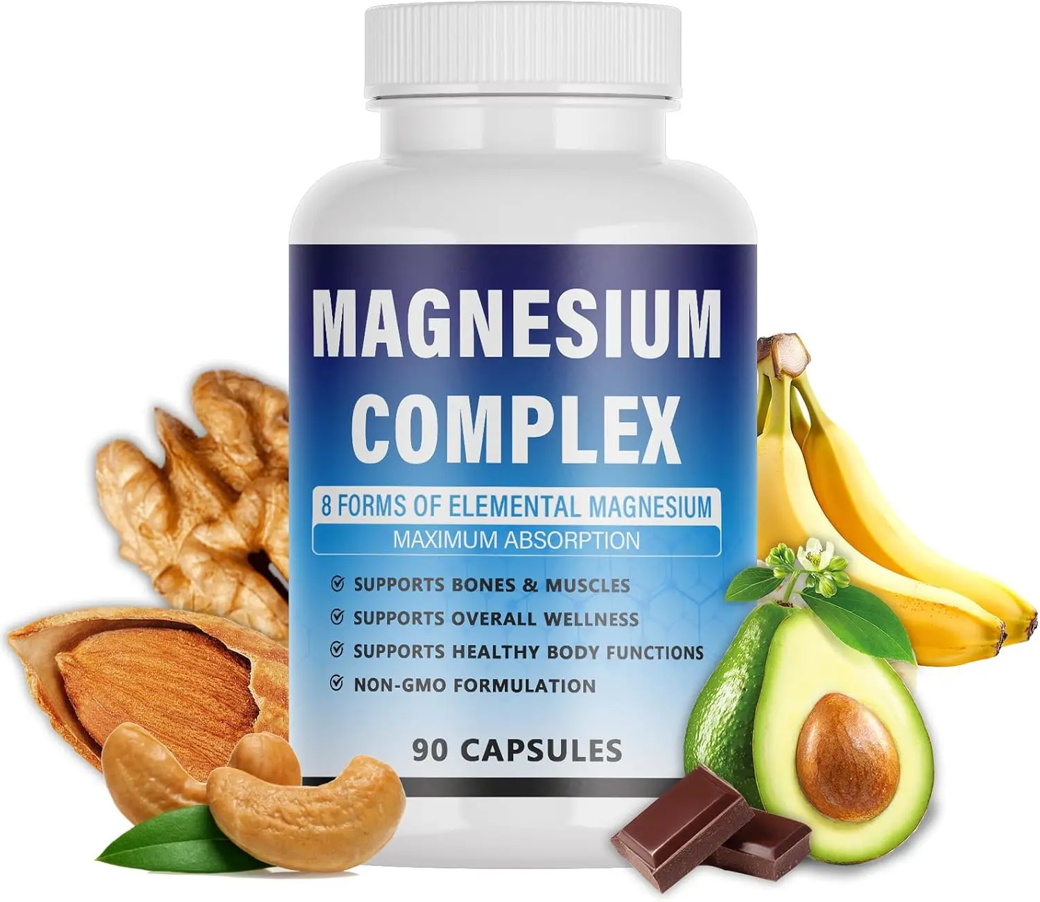 Resveratrol PQQ & Quercetin Phytosome Complex Capsules – Natural NAD+ Antioxidant Plant-Based Supplement with Calcium, Magnesium, Vitamins for Daily Cellular Vitality (Bottle Included)