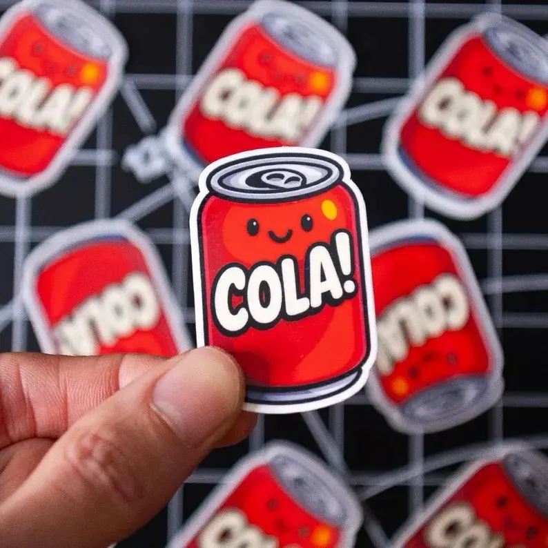 Can of Cola Mini Sticker | Waterproof Sticker | Soft Drink Sticker | Can of Soda Pop Sticker | Cute Gifts | Chic & Funny Collectible