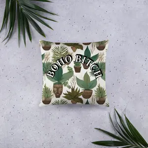 BOHO Bitch Floral Basic Throw Pillow