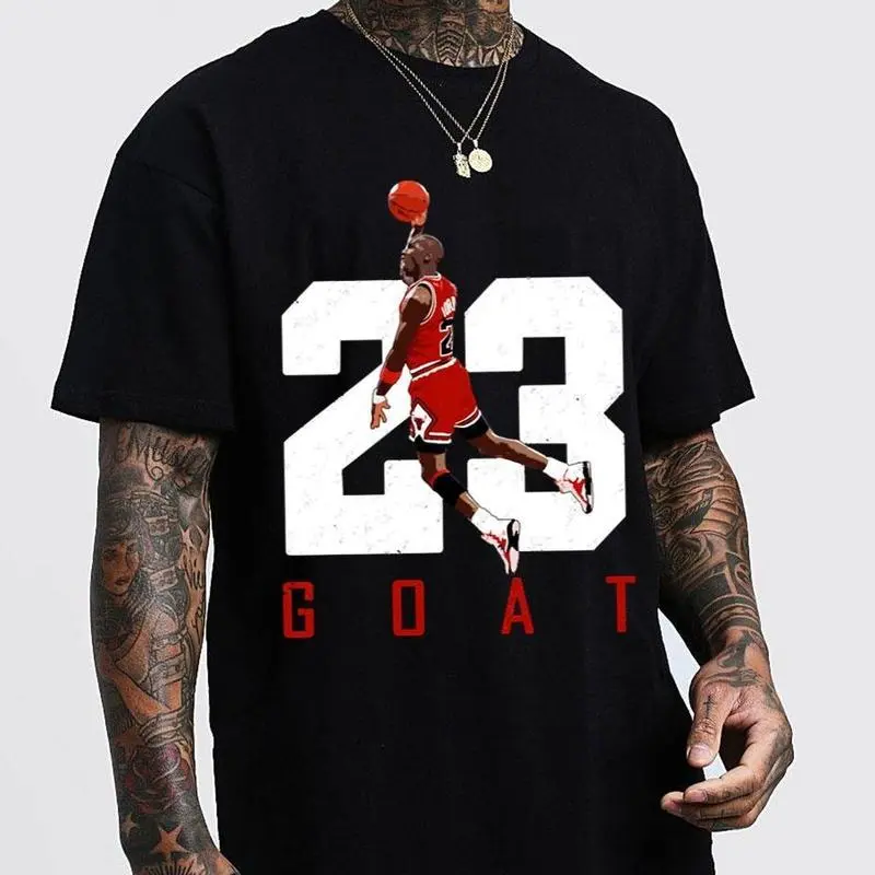 100% Cotton Number 23 Jumpman Tribute T-Shirt – Clean Retro Basketball Tee With Iconic Dunk Pose And Bold Typography For Hoopers & Fans Graphic Tees Men Funny Shirts Golf Gift T-Shirt For Men And Women