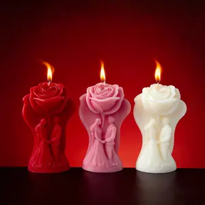 Valentine's Day Candles Rose-Scented Aromatherapy Candles Couple's Tea Lights Romantic Decorative Pieces Bridal Shower Wedding Anniversary Birthday Home Tealight Candles
