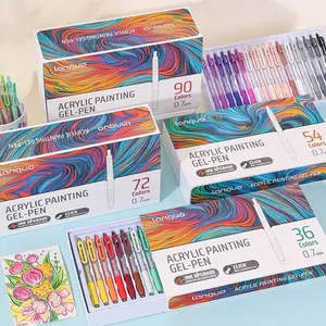 Languo Press-Type Acrylic Painting Marker Pen Set, 90 Colors, Acrylic Paint Pens, Ideal for Notebooks & Art Projects, Professional Artist Essential Tool